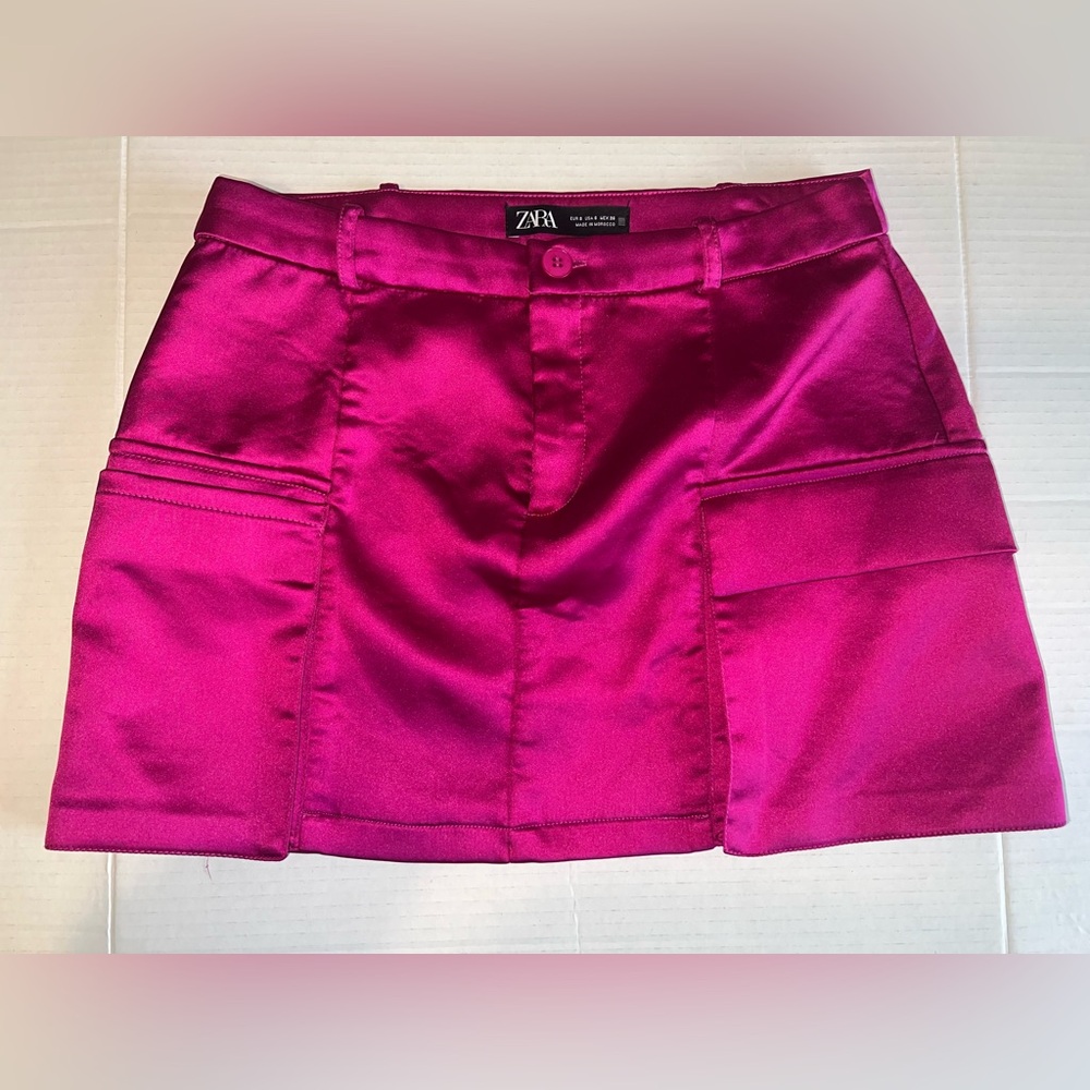 Hot Pink Silk Zara Mini Skirt